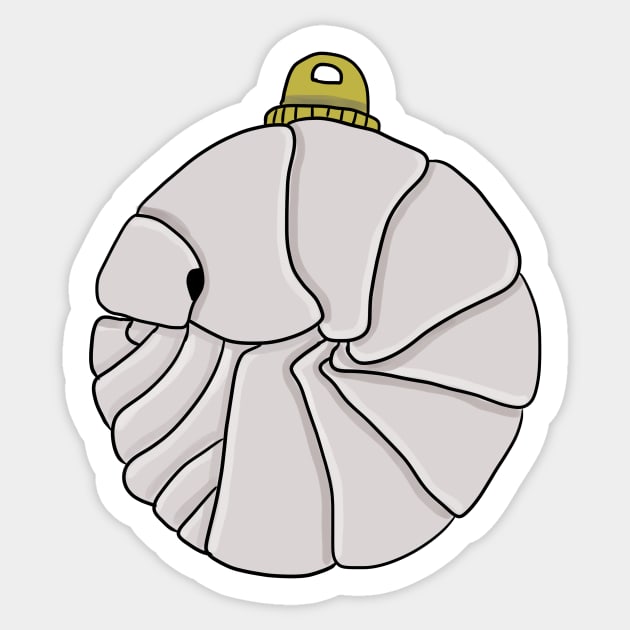 white isopod bauble Sticker by Artbychb